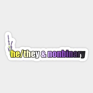 He/They & Nonbinary Pride - Pronouns with Lavender Sticker